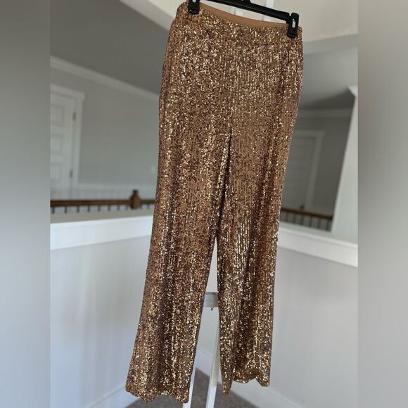 Cable and Gauge gold sequin glitter pants with pockets - Picture 5 of 6